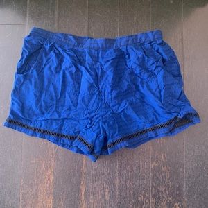 DONATED Blue & Black Designed Shorts
